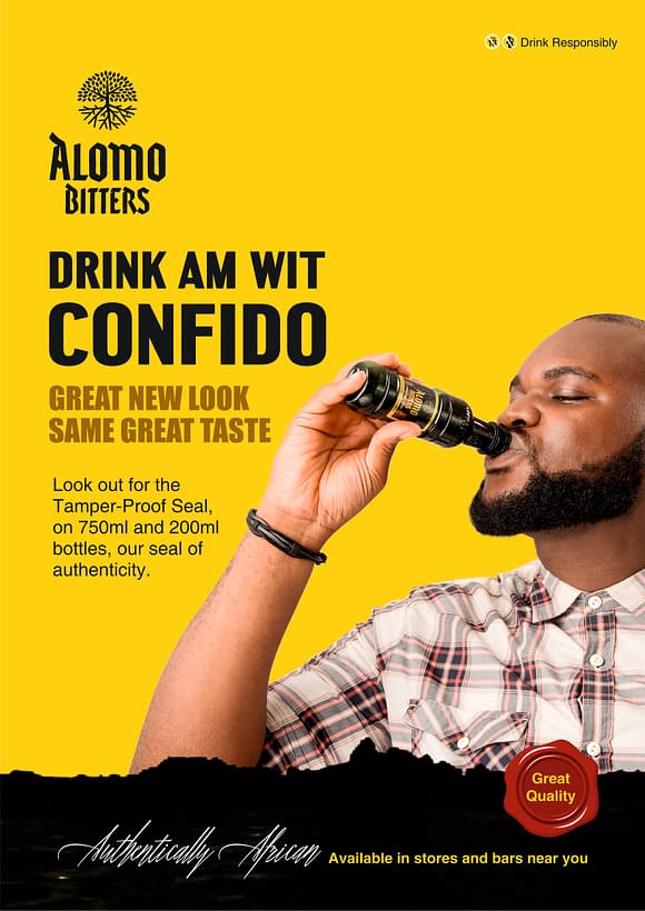 Man drinking Alomo Bitters drink