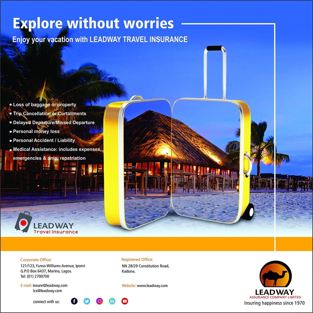 Advertisement for Leadway Travel Insurance