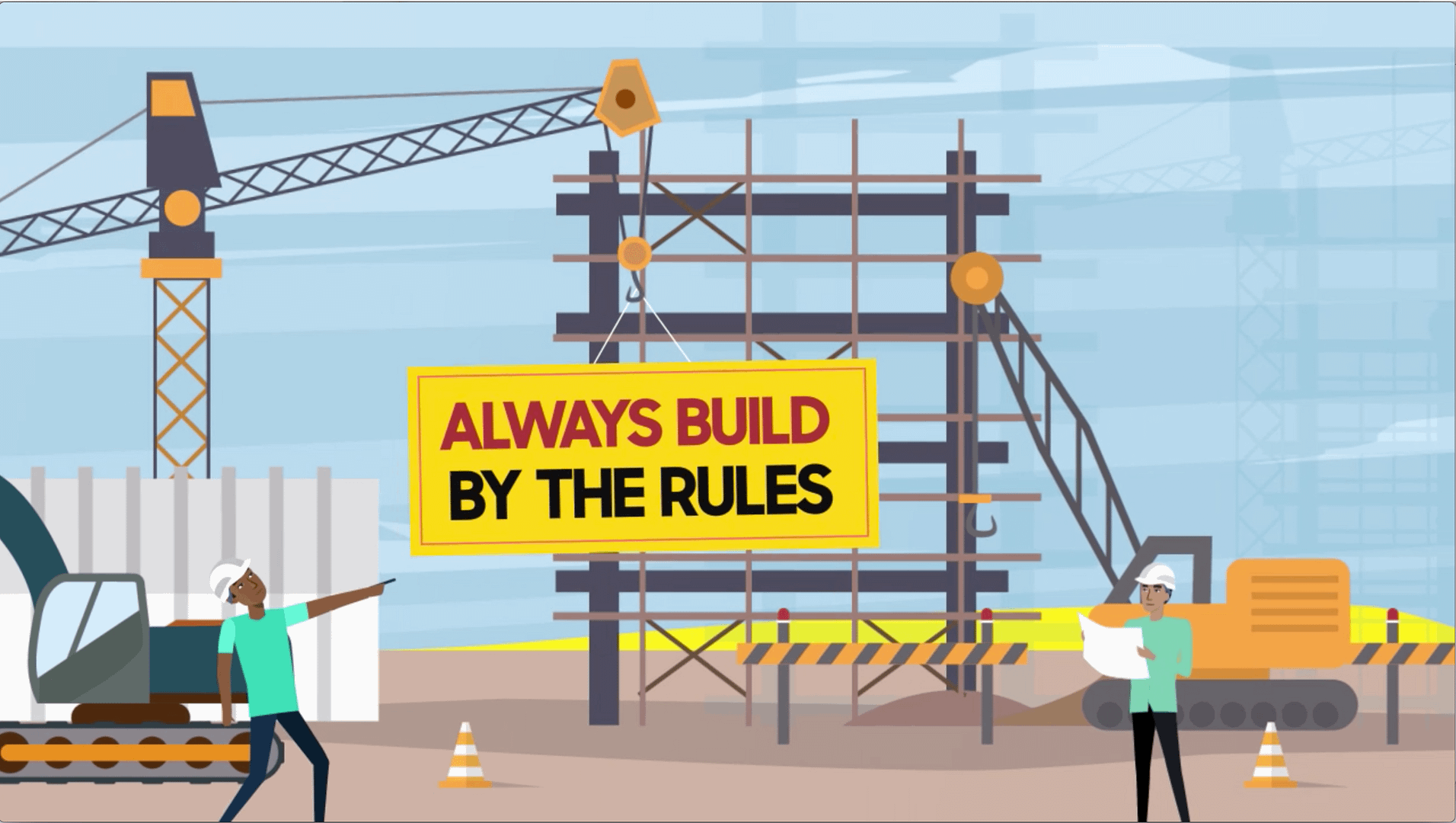 Illustration about building contractors