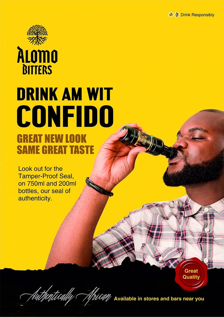 Man drinking Alomo Bitters drink